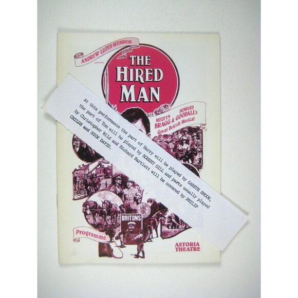 Hired Man Program Andrew Lloyd Webber Melvyn Bragg Goodall Astoria Theatre 1984 - Picture 2 of 8